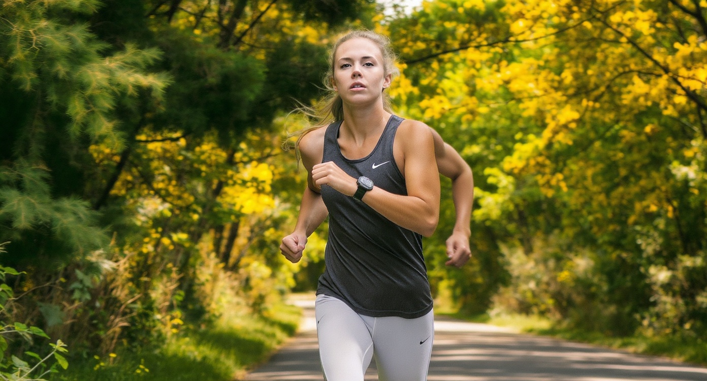 Löpare med pulsklocka