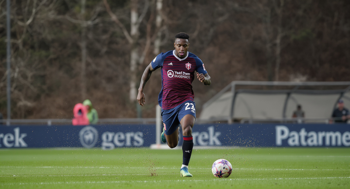 Fotbollsspelare som springer